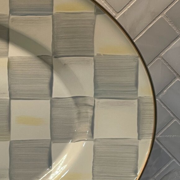 Sterling Check Enamel Oval Platter -NEW - Picture 4 of 15